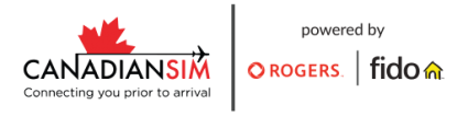 The logos of Canadian SIM, Rogers and Fido